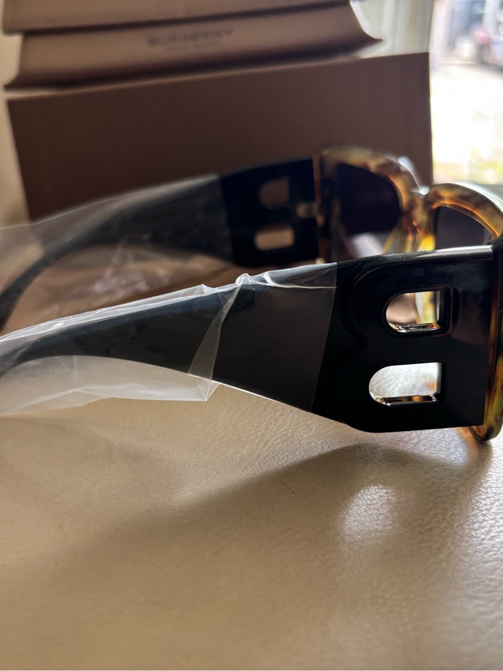 Authentic Burberry Tortoise Sunglasses with Dark Brown Lenses